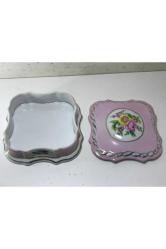 Fransız Limoges El Boyama Bonboniyer 11 Cm 11 Cm 3,5 Cm