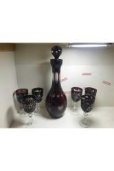 Kristal Karaf Ve Kadehleri Karaf 33 Cm Yüksekliğinde Kadehler 13,5 Cm