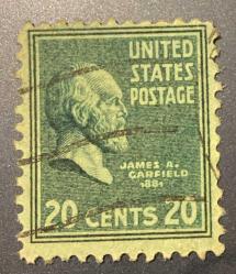 Amerika Birleşik Devletleri Pulu - Unıted States Stamp - Postadan Geçmiş Pul Filateli - Damgalı - JAMES A. GARFIELD 1881 TEMALI PUL , 20 PARA  - YABANCI PULLAR, NOSTALJİK DOĞUM GÜNÜ HEDİYESİ