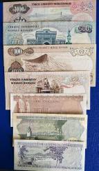 6. Emisyon Tam Set Para Lotu (Resimdeki Aynı Ürünler Koruma Kabı İçinde Gönderilecektir) (1000,500  liralar ÇÇT KONDİSYONDA, 100 ,50,20,10,5 LİRALAR ÇİL VE ÇİL ALTI) (52)