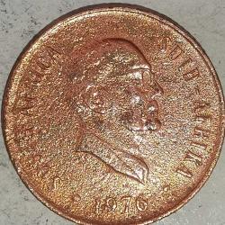 GÜNEY AFRİKA  1976  2 CENT  HATIRA Jacobus Johannes Fouché'nin Başkanlığının Sonu