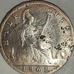 LOT.9 » İNGİLTERE 1861  HALF  PENNY