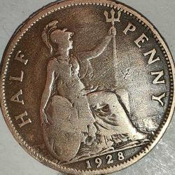 İNGİLTERE 1928  HALF  PENNY