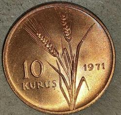 TÜRKİYE 1971  10 KURUŞ  SABAN KILIÇTAN ÜSTÜNDÜR