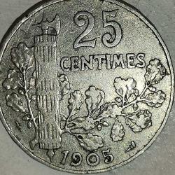 FRANSA 1905   25 CENTIMOS