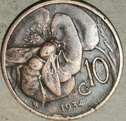 İTALYA 1934  10 CENTESIMI