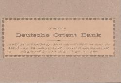 Efemera - FİNANS TARİHİ - OSMANLI DÖNEMİ DEUTSCHE ORIENT BANK BANKA REKLAMI - OSMANLICA BANKA REKLAMI - kitantik - kitaLog