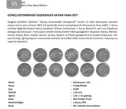 Güneş Sistemindeki Gezegenler Hatıra Para Seti..