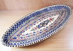 EsKi TUNUS İşİ ÇİNİ SERAMİK UzUn KAYIK TABAK.......52cm