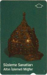 SÜSLEME SANATLARI - ALTIN İŞLEMELİ MİĞFER TELEFON KARTI 60'LIK TÜRK TELEKOM. ŞUBAT 2002