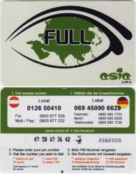 ALMANYA-AVUSTURYA FULL ASİA TELEFON KARTI. UFAK ÇİZİKLERİ VAR.