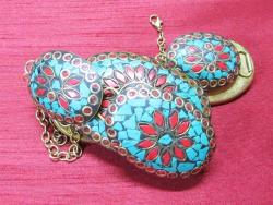 OTaNTiK MERCAN ve FİRUZE TAŞLI HaRiKa BÜYÜK BoY NEPAL GERDANLIK......