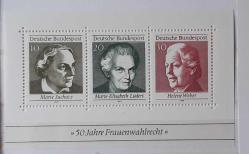 LOT.7 » ALMANYA   11. Ağustos .1969     Kadınların Oy Hakkının 50. Yıldönümü  Mnh  Blok Pul.