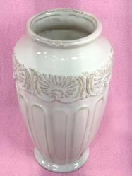 ANTİK YUNAN ROMA TARZINDA EL BOYAMA ESKİTME GÖRÜNÜMLÜ KABARTMA DESENLİ SERAMİK VAZO