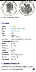 NIUE; 5 DOLAR 1998 GÜMÜŞ; DÜĞÜN HATIRASI, 1948 -1998