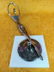 VINTAGE GÜMÜŞ KAPLAMA METAL SOYUT BALERİN HEYKEL