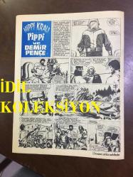 TARKAN ÇİZGİ ROMAN, HAFTALIK MECMUA (DERGİ), İLK BASKI - SEZGİN BURAK - SAYI: 82 - TARKAN, GÜMÜŞ EYER - 14 HAZİRAN 1972 - ARKA KAPAK; HİPPİ KRALI PİPPİ ve DEMİR PENÇE - TARİHE ÜN SALMIŞ TÜRKLER: BALİ BEY