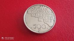 BELÇİKA 500 FRANK 1980 - 1830 (Bağımsızlığın 150. Yıldönümü) GÜMÜŞ