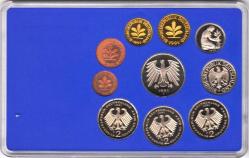 ALMANYA 1991 F DARPHANE SETİ 10 FARKLI PFENNIG VE MARK. ORİJİNAL KİTİNDE PROOF BASKI. 45.000 ADET BASILMIŞTIR.