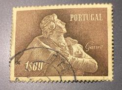 Portekiz Pulu - Portugal stamp - Postadan Geçmiş Pul Filateli - Damgalı -  Şair Almeida Garrett Temalı Pul, 1.00 PARA  - YABANCI PULLAR - NOSTALJİK DOĞUM GÜNÜ HEDİYESİ