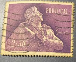 Portekiz Pulu - Portugal stamp - Postadan Geçmiş Pul Filateli - Damgalı -  Şair Almeida Garrett Temalı Pul, 2.30 PARA  - YABANCI PULLAR - NOSTALJİK DOĞUM GÜNÜ HEDİYESİ