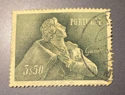 Portekiz Pulu - Portugal stamp - Postadan Geçmiş Pul Filateli - Damgalı -  Şair Almeida Garrett Temalı Pul, 3.50 PARA  - YABANCI PULLAR - NOSTALJİK DOĞUM GÜNÜ HEDİYESİ