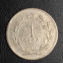 1957 YILI MADENİ 1TÜRK LİRASI  ÇÇT/ÇA  TCM 2602