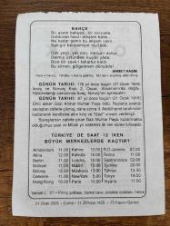21 OCAK 2005 - TAKVİM YAPRAĞI - DOĞUM GÜNÜ HEDİYESİ - BÜYÜK SAATLİ MAARİF TAKVİMİ - RAKIM ZİYAOĞLU - AHMET HAŞİM - NORVEÇ VE İSVEÇ KRALI 2.OSCAR DOĞDU - GAZİ AHMET MUHTAR PAŞA'NIN VEFATI - TÜRKİYE'DE SAAT 12 İKEN BÜYÜK MERKEZLERDE KAÇTIR