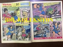 TARKAN ÇİZGİ ROMAN, HAFTALIK MECMUA (DERGİ), İLK BASKI - SEZGİN BURAK - SAYI: 89 - TARKAN, GÜMÜŞ EYER - 2 AĞUSTOS 1972 - ARKA KAPAK; HİPPİ KRALI PİPPİ ve DEMİR PENÇE - TARİHE ÜN SALMIŞ TÜRKLER: HASAN BEY