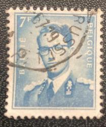 Belçika Pulu - Belgium Stamp - Postadan Geçmiş Pul Filateli - DAMGALI - KRAL BAUDOUIN TEMALI PUL , 7 PARA - YABANCI PULLAR-NOSTALJİK DOĞUM GÜNÜ HEDİYESİ