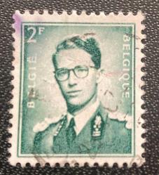 Belçika Pulu - Belgium Stamp - Postadan Geçmiş Pul Filateli - DAMGALI - KRAL BAUDOUIN TEMALI PUL , 2 PARA - YABANCI PULLAR-NOSTALJİK DOĞUM GÜNÜ HEDİYESİ