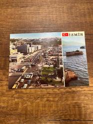 İzmir konak ve bir görünüş keskin color kartpostalı 15x10.5 ebatında