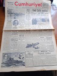 Cumhuriyet Gazetesi - 19 Şubat 1941 - Türk Bulgar Beyannamesi Etrafında Yazan Yunus Nadi Başmakale - Edebi Şef Atatürk'ün Medfeni - Hükümet Anıtkabir Projesi İçin Serbest Müsabaka Açtı - Ankara Anlaşması Her Tarafta İyi Karşılandı - Hitler'in Başbelası  İsmi Verilen Hava Kaleleri - İtalyanlar Habeşistanda Gojani Ve Mühim Karakolları Tahliye Ettiler - Mark Twain'in Müteveffa Franklen Seçme Hikayeleri - Büyük Muasırlar Yazan Winston Churchill Yazı Dizisi - Veremle Mücadele Cemiyetinin Faaliyeti - Kızıl Vazo Yazan Peride Celal Yazı Dizisi - Dil Ve Edebiyat Davası Yazan İsmail Habib - Damda Verilen Cevap Yazan Burhan Felek Köşe Yazısı - Bir Şiir Dolayısıyla Yazan Saffet Tanman - Sanatkar Vahdet Nuri Konservatuarın Orkestra Konserinde Muhtelif Parçalar Tezgahını Edecek - Sadi Tek Halide Pişkin Tiyatrosu - Fuzuli'nin Ölmez Eseri Leyla İle Mecnun Beşiktaş Suad Park Sinemasında - Sihirbaz Yazan Somerset Maugham Yazı Dizisi - Günün Bulmacası - Deschiens Kan Kuvvet Şurubu - Ziraat Bankası