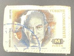 Türk Pulu - Turkish Stamp -  Postadan Geçmiş Pul Filateli - DAMGALI - MUHSİN ERTUĞRUL (1892-1979) TEMALI PUL 1992 - Türkiye Cumhuriyeti - NOSTALJİK DOĞUM GÜNÜ HEDİYESİ