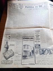 Cumhuriyet Gazetesi - 3 Haziran 1952 - Zaruri Bir Tavzih Başmakale - Cumhuriyet Halk Partisinden Geri Alınacak Paralar - Yüksek Mahkeme Truman Aleyhine Karar Verdi - Başbakan Adnan Menderes'in İsmet İnönü'ye Verdiği Cevap - İsyan Eden Kızıl Esirler - Rüşvet Almaktan Sanık Öğretmen Ulvi Teoman'ın Duruşması Fotoğrafı - Atatürk İnkılaplarına Dair Vesika - Politika Ve Dil Yazan Hasan Ali Yücel Köşe Yazısı - Sanayi Odası Başkanı Hüsnü Yaman Seçildi - Sabite Tur Gülerman Saime Sinan Ve Hamiyet Yüceses Tepebaşı Gazinosunda - Ruh Gurbetinde Yazan Kerime Nadir Yazı Dizisi - Nişantaşı Kız Enstitüsünde Defile Fotoğraf - Kore Şehitlerimizin Tabloları Yapılacak - Devrim Ocakları İstanbul İl Yönetim Kurulu Seçildi - İsrail'de Cumartesi Günü Taksiler Çalışmayacak - Futbolda Neden Mağlup Oluyoruz Yazan Burhan Felek - Kibar Düşkünleri Yazan Maurice Dekobra Yazı Dizisi - Kodak - Radyo Ve Kaloriferli 1952 Modeli Morris Oxford Otomobil - Sanitas Berlin Röntgen Ve Tıbbi Cihazları - Parker Quink Mürekkebi