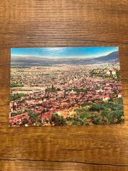 Yeşil Bursa umumi görünüş keskin color    kartpostalı 15x10.5 ebatında