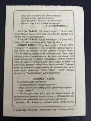 17 ŞUBAT 2005 - TAKVİM YAPRAĞI - DOĞUM GÜNÜ HEDİYESİ - BÜYÜK SAATLİ MAARİF TAKVİMİ - ALMAN ATASÖZÜ - FUAT BAYRAMOĞLU - TÜRK MEDENİ KANUNU'NUN YÜRÜLÜĞE GİRMESİ - MOLİER'İN VEFATI - ŞEYH ŞAMİL ÖLDÜ - DÜRÜST İNSAN