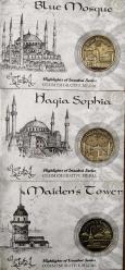 Ayasofya Camii Özel Folderli Madalya, SULTANAMHET CAMİİ ÖZEL FOLDERİNDE MADALYON, KIZ KULESİ ÖZEL FOLDERİNDE MADALYON ÇİL 3'LÜ LOT