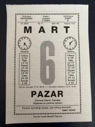 6 MART 2005 - TAKVİM YAPRAĞI - DOĞUM GÜNÜ HEDİYESİ - BÜYÜK SAATLİ MAARİF TAKVİMİ - İSMET İNÖNÜ - ÖMER SEYFETTİN - ÖMER SEYFETTİN'İN VEFATI - BAB-I ALİ'NİN ÜSTADI NEHAR TÜBLEK VEFAT ETTİ - FRANSIZ YAZAR EDMOND ROSTAND DOĞDU - ŞAİR KEMALETTİN KAMU VEFAT ETTİ