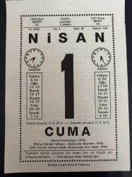 1 NİSAN 2005 - TAKVİM YAPRAĞI - DOĞUM GÜNÜ HEDİYESİ - BÜYÜK SAATLİ MAARİF TAKVİMİ - PROF. İSMAYIL HAKKI BALTACIOĞLU - FARUK ORAY - MÜMTAZ ARIKAN - ALMAN DEVLET ADAMI OTTO VON BİSMARCK DOĞDU - RUS KOMPOZİTÖRÜ RAHMANİNOF DOĞDU