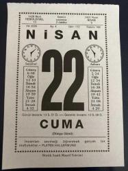 22 NİSAN 2005 - TAKVİM YAPRAĞI - DOĞUM GÜNÜ HEDİYESİ - BÜYÜK SAATLİ MAARİF TAKVİMİ - PLATEN HALLERMUND - ŞÜKRÜ ENİS REGÜ - GAZİ MUSTAFA KEMAL ATATÜRK - DÜNYA GÜNÜ - VİRTİÖZ YEHUDİ MENUHİN'İN DOĞUMU - SİİRT RAMAN DAĞ'INDA PETROL BULUNDU