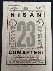 23 NİSAN 2005 - TAKVİM YAPRAĞI - DOĞUM GÜNÜ HEDİYESİ - BÜYÜK SAATLİ MAARİF TAKVİMİ - ATATÜRK - İ.HAKKI TALAS - ULUSAL EGEMENLİK VE ÇOCUK BAYRAMI - BURADAYIM - SEVGİ HERŞEYDİR