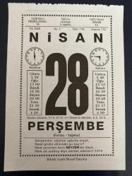 29 NİSAN 2005 - TAKVİM YAPRAĞI - DOĞUM GÜNÜ HEDİYESİ - BÜYÜK SAATLİ MAARİF TAKVİMİ - HZ.ALİ - HÜSEYİN RIFAT - REJİSÖR MUHSİN ERTUĞRUL'UN VEFATI - TBMM'DE HİYANETİ VATANİYE KANUNU ONAYLANDI - STORM JAMESOR - İMDAT