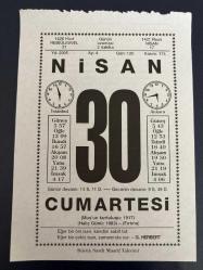 30 NİSAN 2005 - TAKVİM YAPRAĞI - DOĞUM GÜNÜ HEDİYESİ - BÜYÜK SAATLİ MAARİF TAKVİMİ - G.HERBERT - ENİS BATUR - ADOLF HİTLER İNTİHAR ETTİ - RAKIM ZİYAOĞLU - TÜRK HÜKÜMDARI GAZNELİ MAHMUT ÖLDÜ
