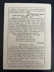 19 MAYIS 2005 - TAKVİM YAPRAĞI - DOĞUM GÜNÜ HEDİYESİ - BÜYÜK SAATLİ MAARİF TAKVİMİ - ATATÜRK - GAZİ MUSTAFA KEMAL ATATÜRK'ÜN DOĞUMU - TARIK ORHAN - 19 MAYIS 1919