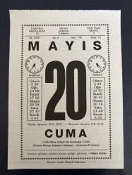 20 MAYIS 2005 - TAKVİM YAPRAĞI - DOĞUM GÜNÜ HEDİYESİ - BÜYÜK SAATLİ MAARİF TAKVİMİ - HELEN KELLER - M.GÜNER DEMİRAY - PADİŞAH 2.OSMANIN TAHTAN İNDİRİLMESİ - HATTAT HAMİT BEY'İN VEFATI - SAYMAYA DEĞMEZ