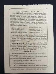 27 MAYIS 2005 - TAKVİM YAPRAĞI - DOĞUM GÜNÜ HEDİYESİ - BÜYÜK SAATLİ MAARİF TAKVİMİ - NACİ KASIM - HARPUT'TAN MANİLER - 1960 DARBESİ - HİNTLİ LİDER JAWAHARLAL NEHRU ÖLDÜ - ÇİNLİNİN ADI