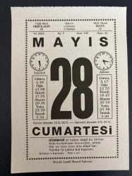 28 MAYIS 2005 - TAKVİM YAPRAĞI - DOĞUM GÜNÜ HEDİYESİ - BÜYÜK SAATLİ MAARİF TAKVİMİ - MİMAR SİNAN DOĞDU - DEMİR YOLU ANKARA'DAN KAYSERİYE ULAŞTI - PAPAĞANLAR ARASINDA