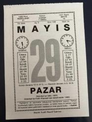 29 MAYIS 2005 - TAKVİM YAPRAĞI - DOĞUM GÜNÜ HEDİYESİ - BÜYÜK SAATLİ MAARİF TAKVİMİ - ATATÜRK - GÖKHAN EVLİYAOĞLU - II.MEHMET'E FATİH ÜNVANININ VERİLMESİ - İSTANBUL FETHİNDE ŞEHRE İLK GİREN ULUBATLI HASANDI