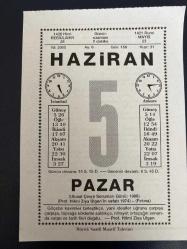 5 HAZİRAN 2005 - TAKVİM YAPRAĞI - DOĞUM GÜNÜ HEDİYESİ - BÜYÜK SAATLİ MAARİF TAKVİMİ - PROF.HİLMİ ZİYA ÜLGEN - CAHİT IRGAT - YAZAR,ARAŞTIRMACI PROF.HİLMİ ZİYA ÜLGEN'İN VEFATI - ÜNLÜ SANATÇI CAHİT IRGAT VEFAT ETTİ - DAS KAPİTAL YAZARI KARL MAX VEFAT ETTİ - HAZİRAN AYINDA